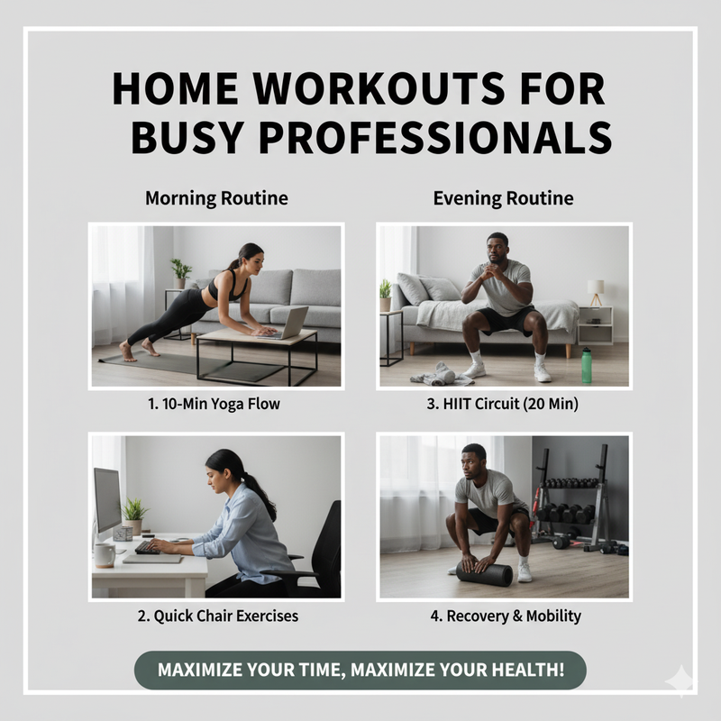 💪Home Workouts for Busy Professionals: Stay Fit Without the Gym